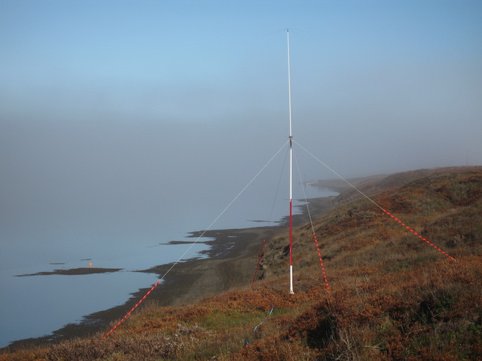 Figure 3. AOOS funded High Frequency Radar site at Point Lay on the coast of the Chukchi Sea. Photo courtesy of AOOS.