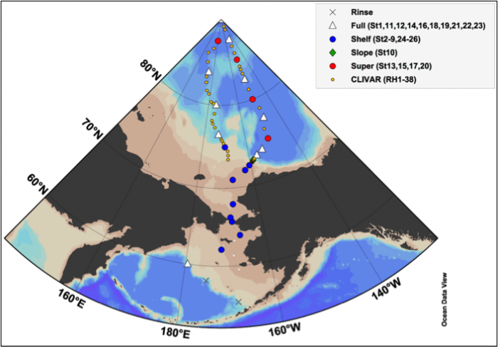 Figure 1: The U.S. Arctic GEOTRACES cruise track. Image courtesy of GEOTRACES.