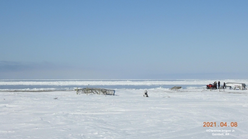 Sea ice and weather conditions in Gambell.