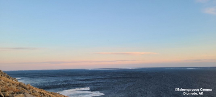 Sea ice and weather conditions in Diomede - view 1.