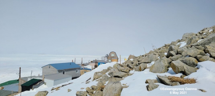 Sea ice and weather coniditions at Diomede - view 3.