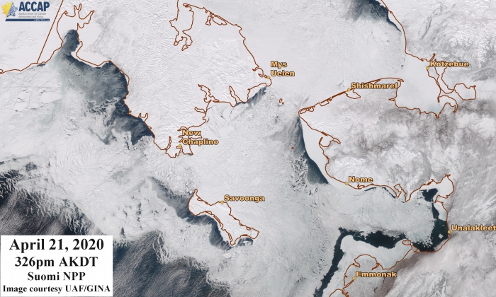 Annotated satellite image from 21 April 2020, courtesy of Richard Thoman, ACCAP.