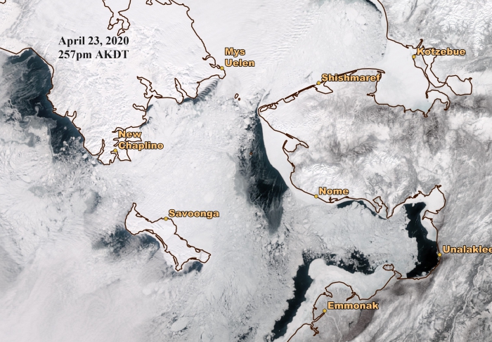 Annotated satellite image from 23 April 2020, courtesy of Richard Thoman, ACCAP.