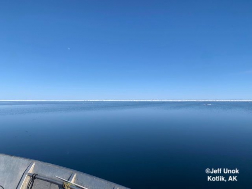 Weather and sea ice condition near Kotlik.