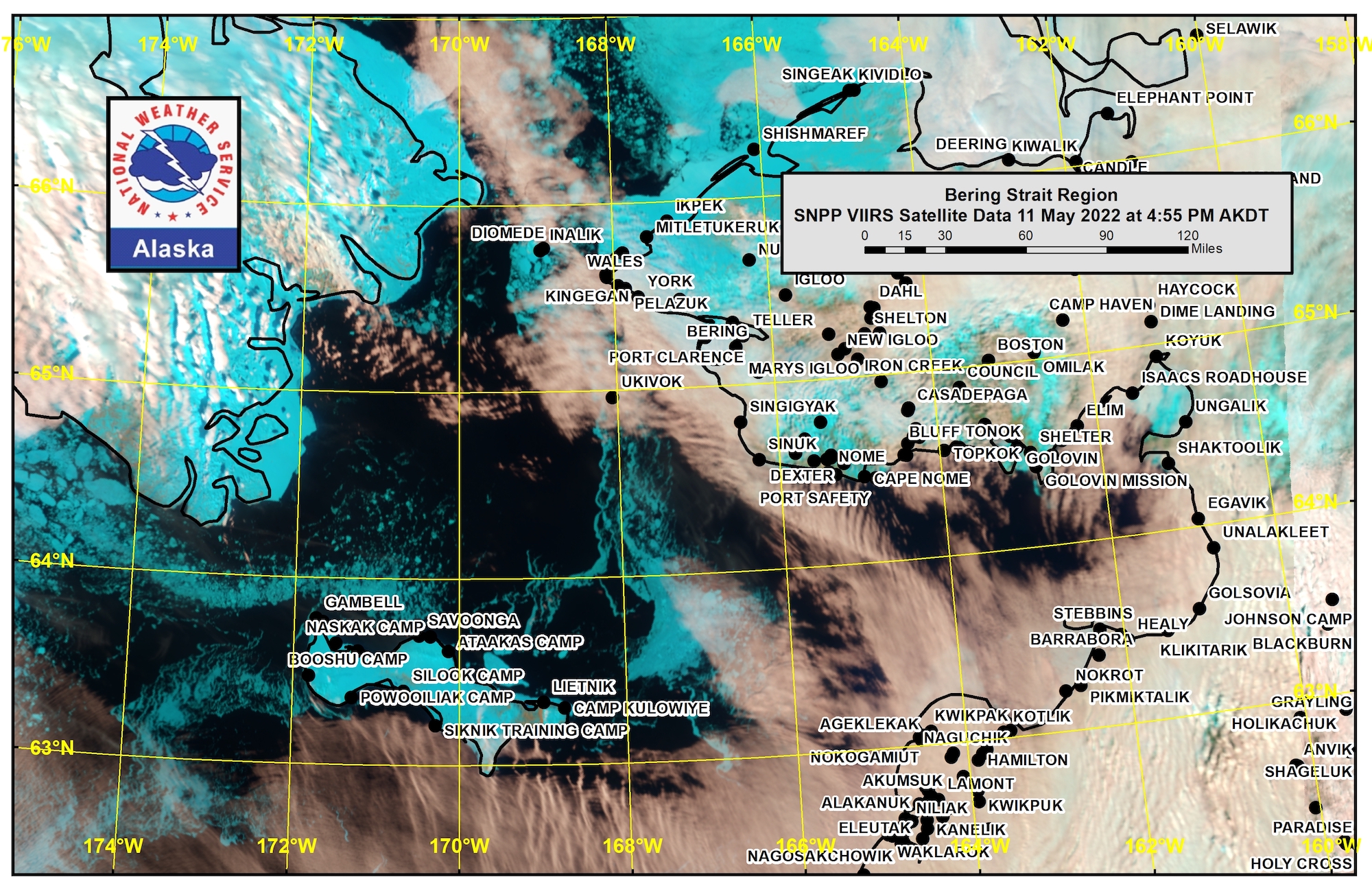 Bering Strait Satellite Image