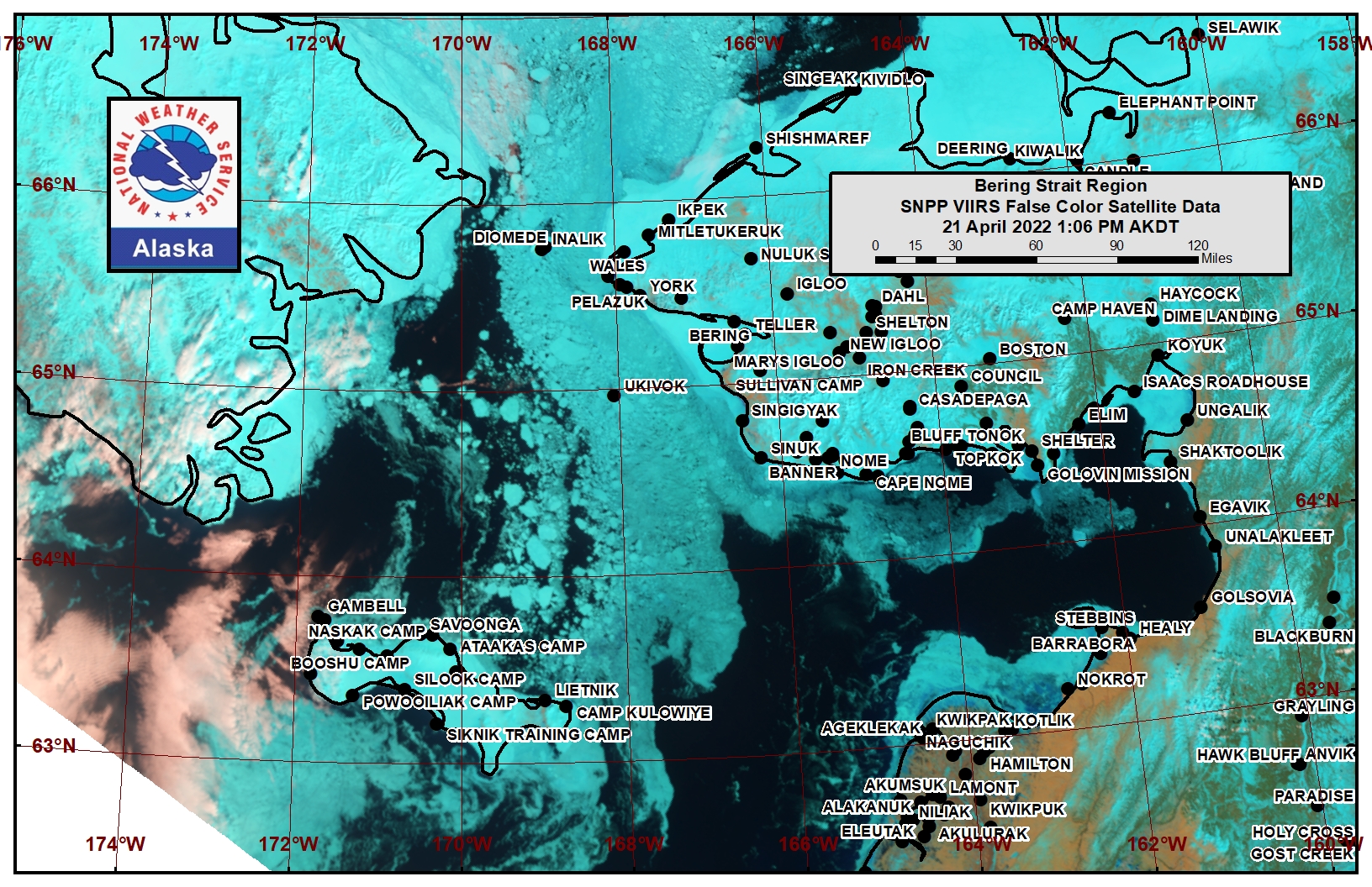 Bering Strait Satellite Image