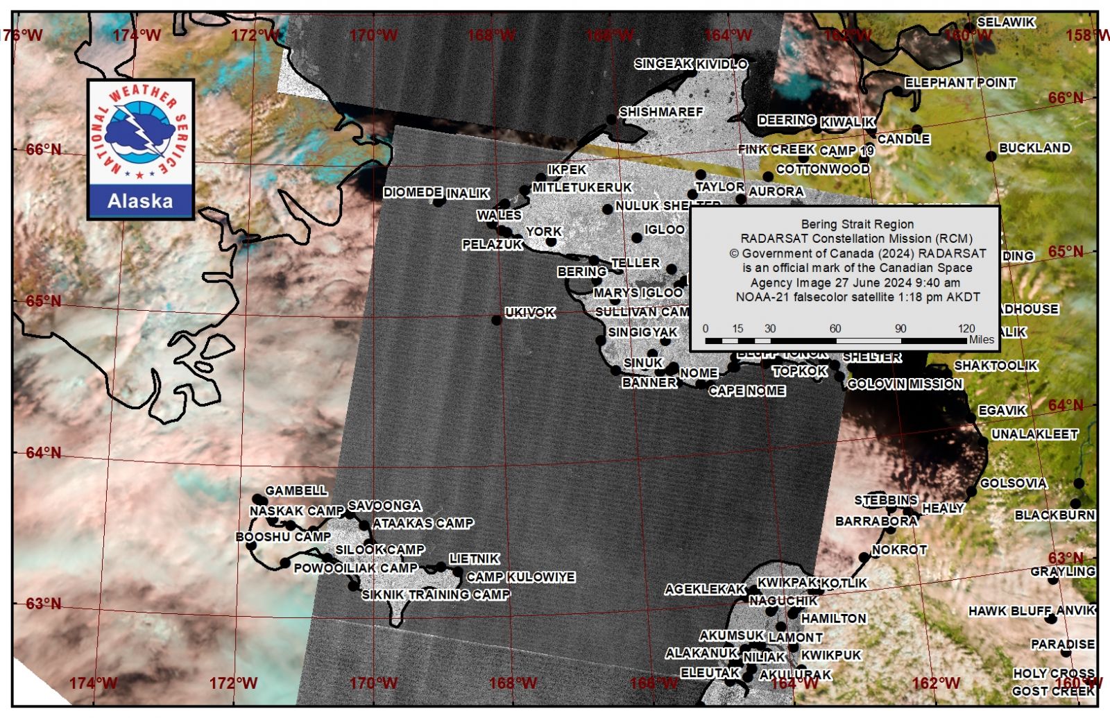 NWS Bering Strait Area Satellite Image