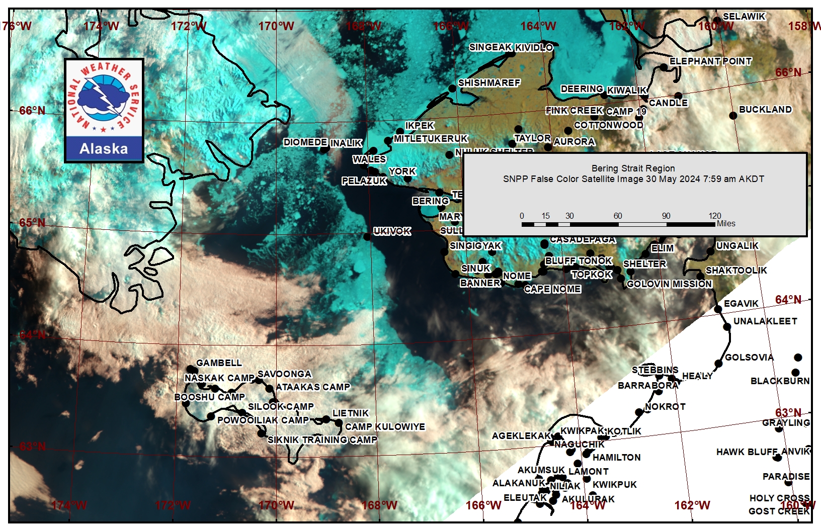 NWS Bering Strait Area Satellite Image