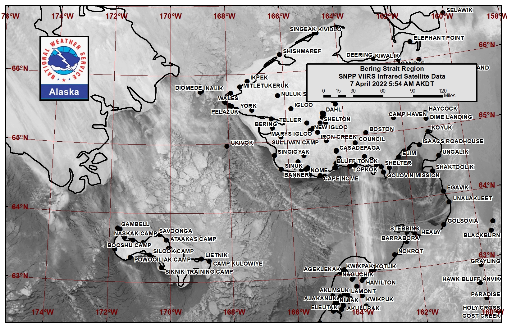 Bering Strait Satellite Image