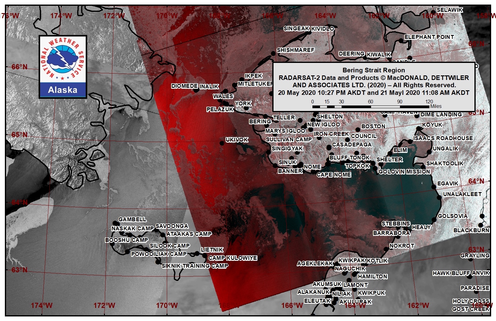 Bering Strait satellite image