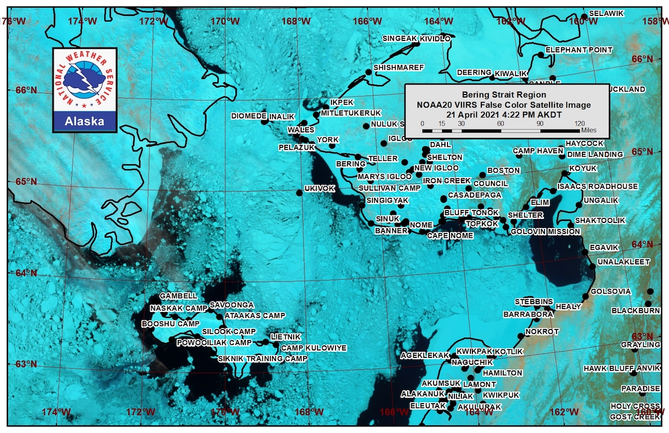 Bering Strait Satellite Image