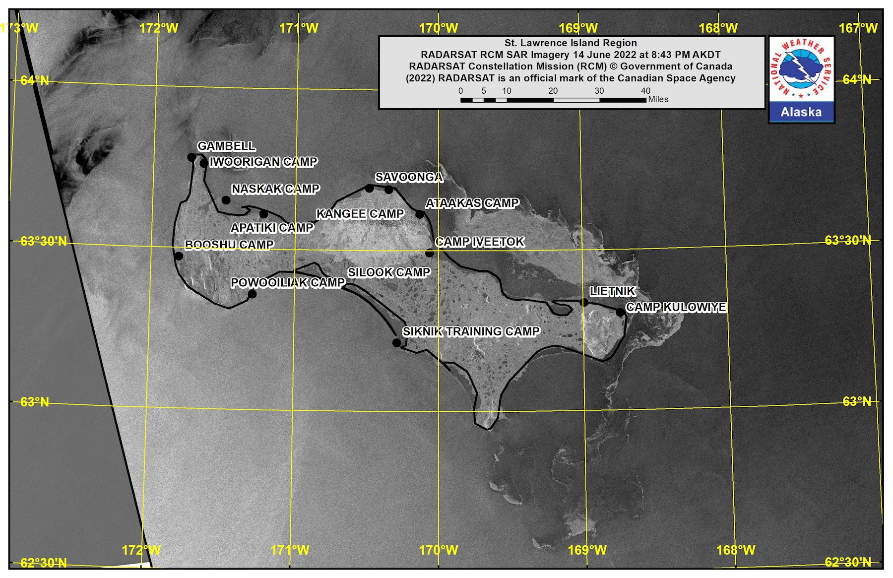 St. Lawrence Island Area Satellite Image