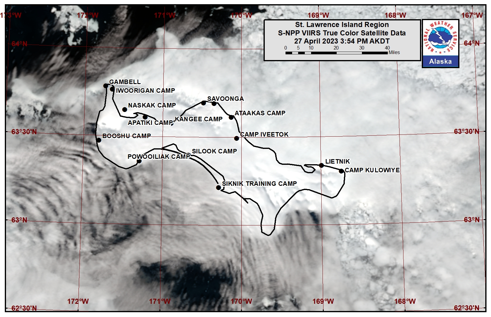 St. Lawrence Island Area Satellite Image