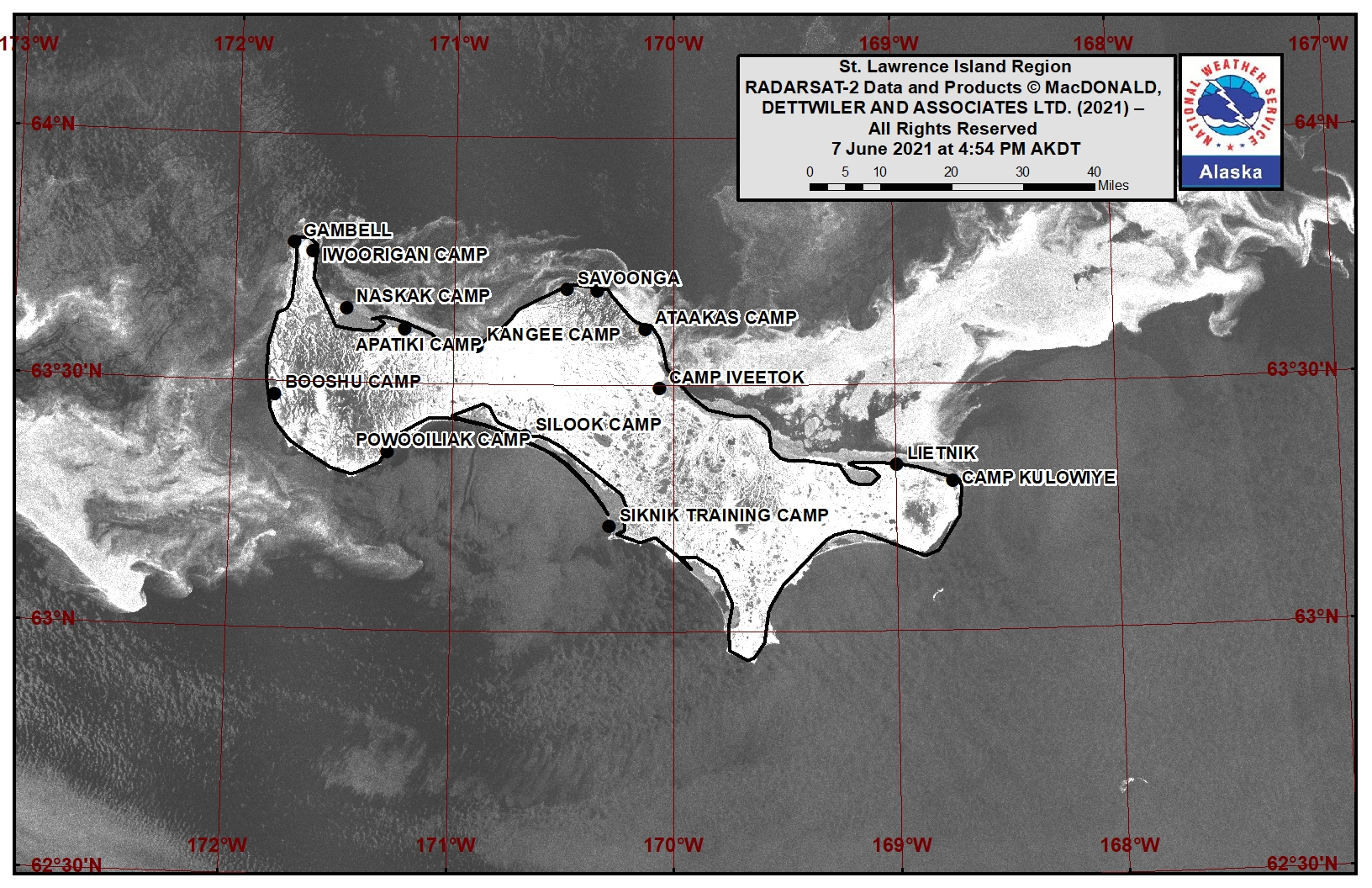 St. Lawrence Island Area Satellite Image