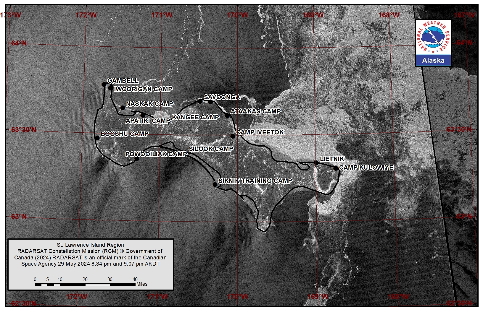 St. Lawrence Island Area Satellite Image