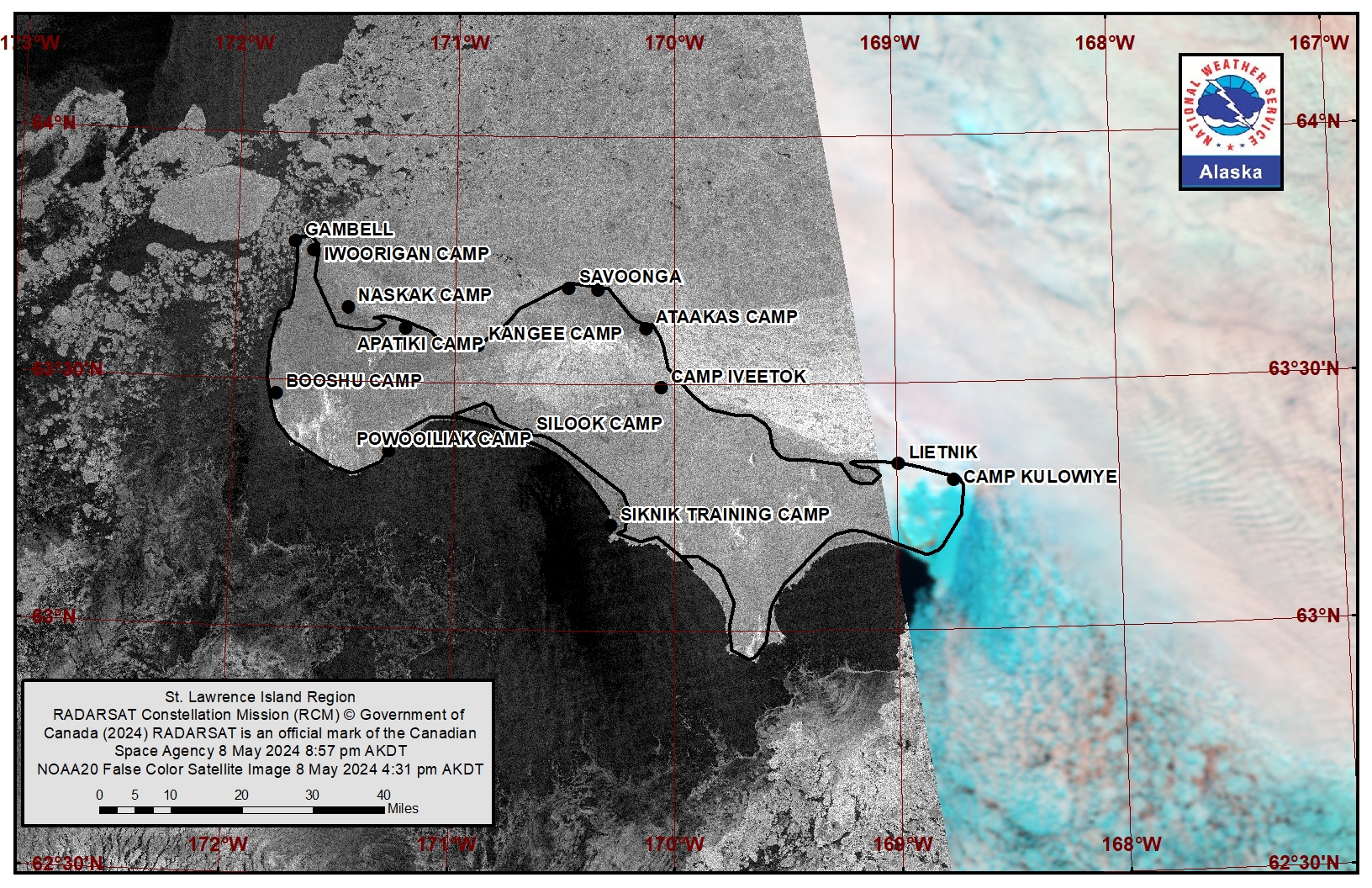 NWS St. Lawrence Island Area Satellite Image