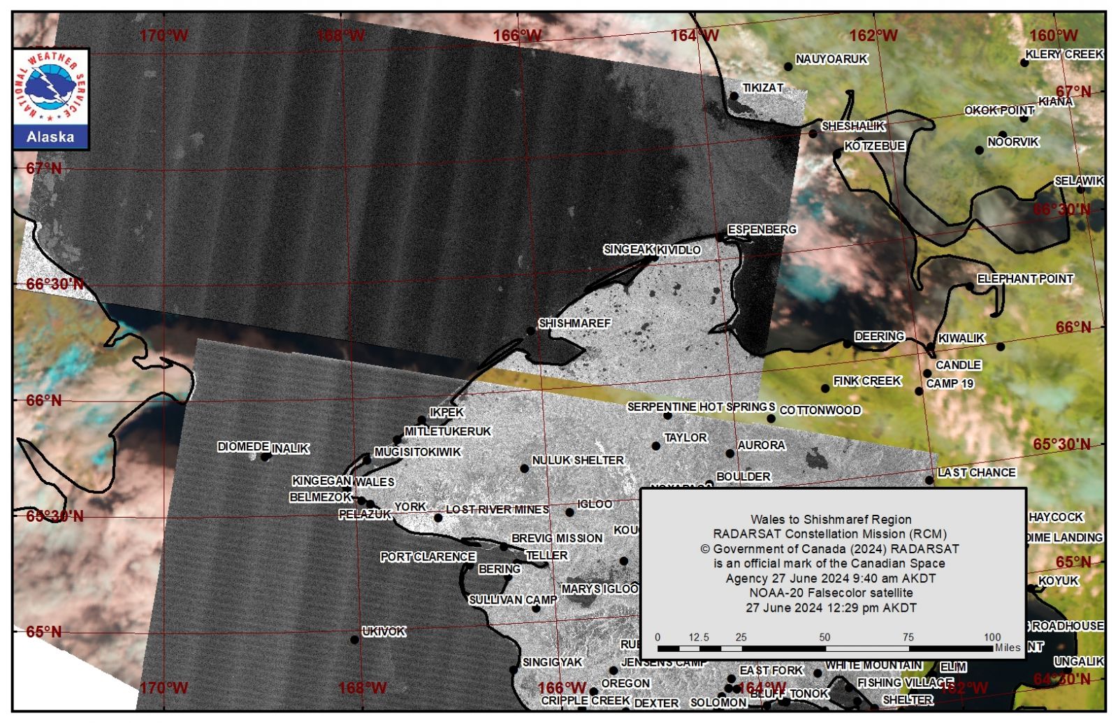 NWS Wales to Shishmaref Area Satellite Image