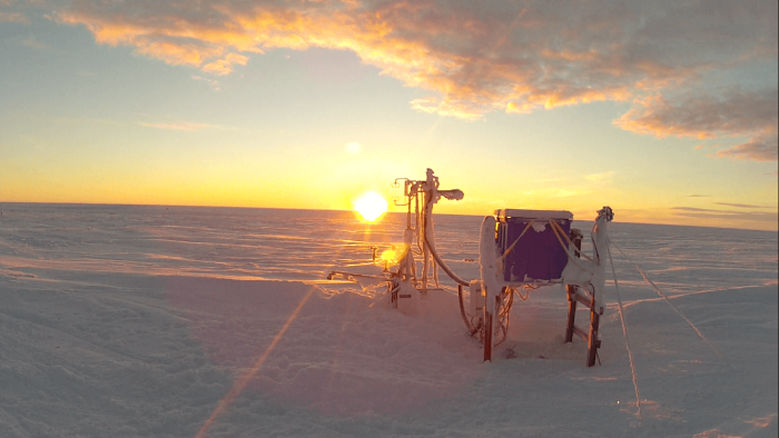 Figure 2. Eddy covariance tower in Atqasuk, Alaska with a de-icing system allowing for continuous year-round data collection. Photo courtesy of Zona lab, San Diego State University.